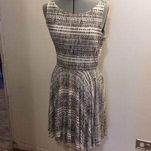 Knit Black and White Pattern Dress